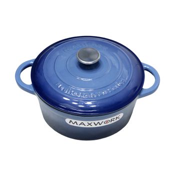 Cocotte Para Sopa Olla Hierro Fundido Esmantada Maxwork 22x9.5cm - Azul