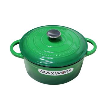 Cocotte Para Sopa Olla Hierro Fundido Esmantada Maxwork 22x9.5cm - Verde