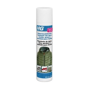 Hg Textiles Impermeabilizante Repelente Del Agua, Aceite, Grasa Y Suciedad Para Tejidos 300ml