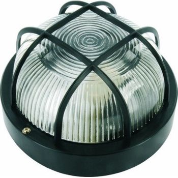 Aplique Iluminacion Exterior Redondo 60w E27 Negro Smartwares