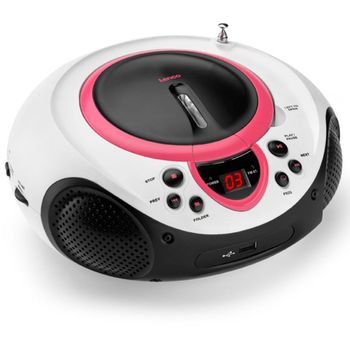 Lenco Radio Reproductor De Cd Scd-38 Rosa Y Blanco A001219