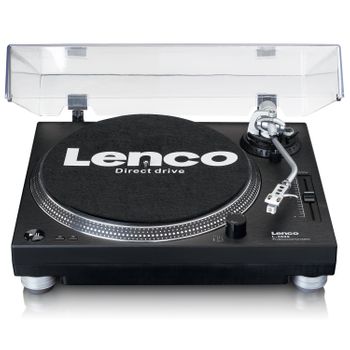 Lenco L-3809 Tocadiscos De Tracción Directa Negro, Plata Manual