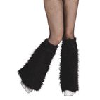 Leg Calentadores Plush Negro