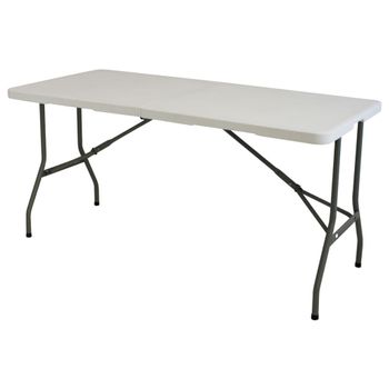 Mesa de camping plegable con 4 sillas 120x60x70 cm gris Redcliffs