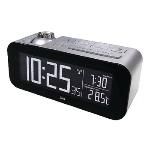 Radio-controlled Alarm Clock Lcd Silver/black