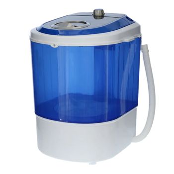 Mini Lavadora Centrifugadora Portátil, 3Kg Lavado, Pograma Lavado 15m,  Ideal Camping Caravanas, Mesko, Blanco/azul, 580, MS 8053