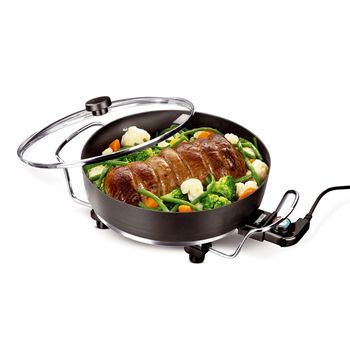 Sogo PIZSS10105 - Cazuela paellera eléctrica multiusos 42 Cm 1500W Negro ·  Comprar ELECTRODOMÉSTICOS BARATOS en lacasadelelectrodomestico.com