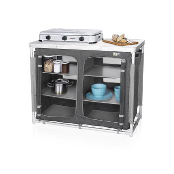 Mueble Plegable Cocina Camping Con Paravientos + 2 Compartimentos Aktive -  Cocina Aktive