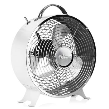 Ventilador De Mesa Retro De Metal Blanco Ø 25 Cm Tristar 5967