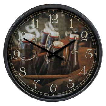 Reloj De Pared Bottles In Crate Metal Negro 51 Cm Gifts Amsterdam