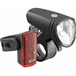 Axa Set Luces Greenline Led 15 Lux Usb Negro/rojo