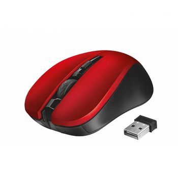 Ratón Inalámbrico Trust Mydo Silent Alcance 10m Rojo