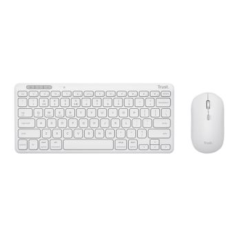 Trust Lyra Teclado Ratón Incluido Rf Wireless + Bluetooth Qwerty Italiano Blanco