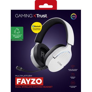 Trust Gxt 491w Fayzo Auriculares Inalámbrico Y Alámbrico Diadema Juego Usb Tipo C Bluetooth Negro, Blanco