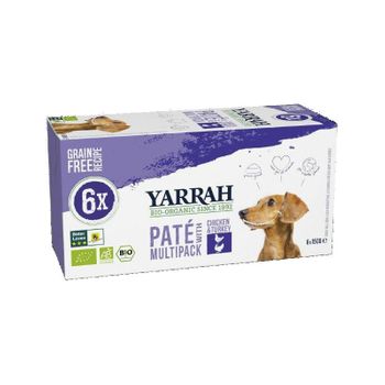 Pack 6 Latas Paté Con Pollo Y Pavo Bio Yarrah 6 X 150 G Yarrah