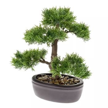 414502 Esmeralda Bonsai Cedro Artificial Verde 32 Cm 420001