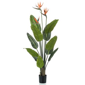 Planta Artificial Strelitzia Con Maceta Y Flores 120 Cm Emerald