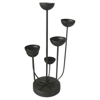 Soportes De Vela Mira Negro 45,5 Cm Lesli Living