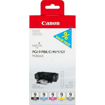 Canon 1034b013 Cartuccia D'inchiostro 5 Pz Originale Resa Standard Ciano, Grigio, Magenta, Nero Per Foto, Giallo