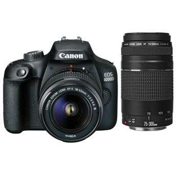 Canon Eos 4000d Kit Ef-s 18-55mm F3.5-5.6 Iii + Ef 75-300mm F4-5.6 Iii