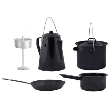 Batería De Cocina 4 Piezas Para Exterior Negra Ff215 Esschert Design