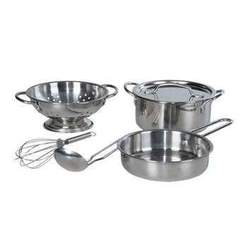 Set De Cocina De Juguete Para Jardín 6 Pzas Acero Inox Esschert Design