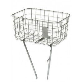 Basil Cesto Delantero Robin Malla Acero Con Soportes 27l Plata (47x31x25 Cm Maximo 10 Kg)