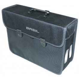 Basil Bolsa Trasera Malaga Xl Reflectante Negro Impermeable 17l(40x16x31)(mano)cierre Click