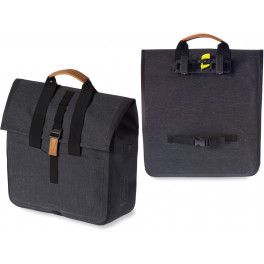 Basil Bolsa Tras.  Urban Dry Shopper C/reflectante Gris Oscuro Impermeable 25l(34x16x48)cierre Ajust.