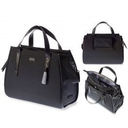 Basil Bolsa Trasera Business Negro Impermeable 17l(41x17x32)cierre Cremallera (de Mano Y Bandolera)