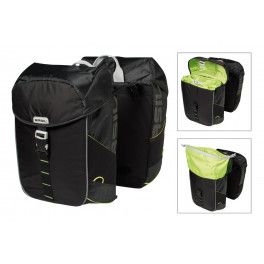 Basil Alforjas Miles Black Lime Impermeable Negro Con Reflectante 34 L(34x17x43)cierre Click