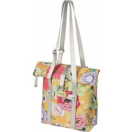 Basil Bolsa Bloom Field 20l Impermeable Poliester Amarillo Flores Con Reflectantes (30x15x38 Cm)