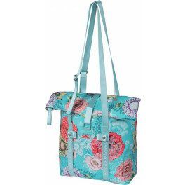 Basil Bolsa Bloom Field 20l Impermeable Poliester Azul Flores Con Reflectantes (30x15x38 Cm)