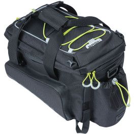 Basil Bolsa Miles Xl Pro 9-36l Impermeable Poliester Negro/lima Con Reflectantes (31x23x20 Cm)