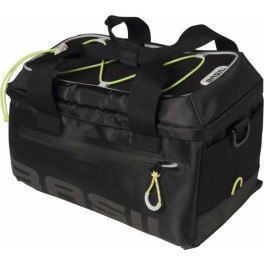 Basil Bolsa Miles Xl Pro Mik 9-36l Impermeable Poliester Negro/lima Con Reflectantes (31x23x22.5 Cm)