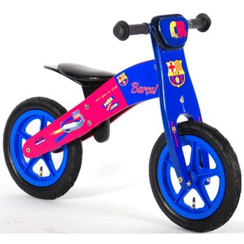 Bicicleta Infantil De Madera Con Ruedas Neumáticas Para Niñas Y Niños F.c. Barcelona 12 Pulgadas De 2 A 5 Años Color Rojo Y Azul