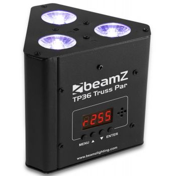 Beamz Tp 36 Truss Par, Foco De Techo Leds, 4 En 1, Mezcla Cromática Rva-uv, Dmx U Operación Autónoma