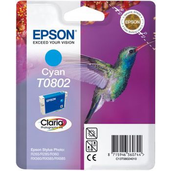 Epson Hummingbird Singlepack Cyan T0802 Claria Photographic Ink