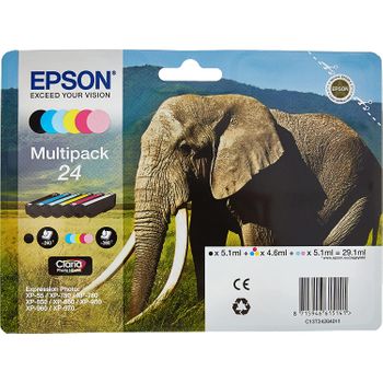 Epson Elephant Multipack 24 6 Colores (etiqueta Rf)