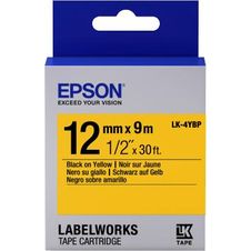 Epson Cinta Labelworks Color Pastel - Lk-4ybp Negro/amarillo Pastel 12/9