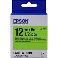 Epson Labelworks Etiqueta Verde Fosforescente/negro - 12mm (lk-4gbf)