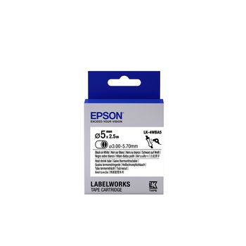 Epson Cartucho De Etiquetas Para Tubo Termorretráctil (hst) Lk-4wba5 Negro/blanco De 5 Mm De Diámetro (2,5 M)