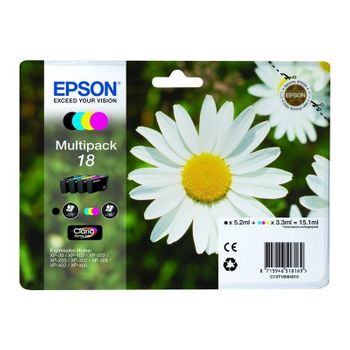 Epson - C13t18064022 3.3ml 5.2ml 175páginas 180páginas Negro, Cian, Magenta, Amarillo Cartucho De Tinta