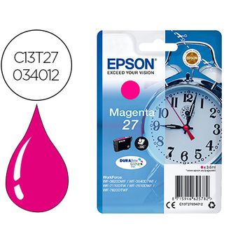 Ink-jet Epson 27 Wf-3620 / 711 0/ 7610 / 7620 Magenta 300 Pag