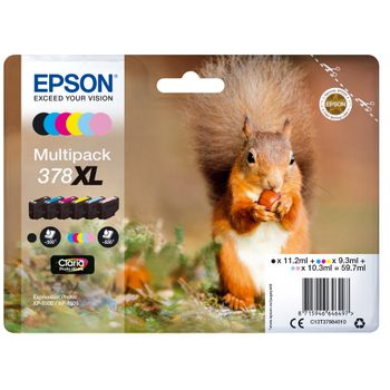 Epson - Squirrel Multipack 6-colours 378xl Claria Photo Hd Ink - C13t37984010