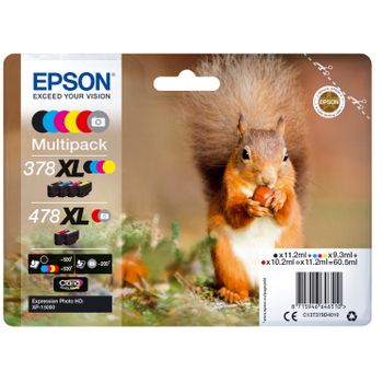 Epson Squirrel 478xl Cartuccia D'inchiostro 1 Pz Originale Resa Elevata (xl) Nero, Ciano, Magenta, Giallo, Rosso, Grigio