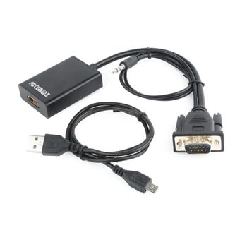 Gembird A-vga-hdmi-01 Hdmi 19 Pin Negro Adaptador De Cable