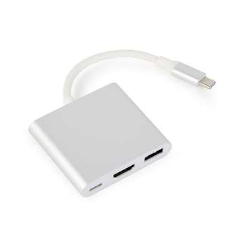 Multiadaptador Gembird Usb Tipo C, Plateado