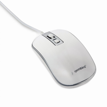 Gembird - Ratón Óptico Gembird Con Cable Usb En Blanco Y Plata Gb71400