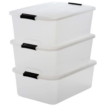 Iris Ohyama Conjunto De 3 Cajas Top Box Tb-30 - Plástico - 30 L - 57,5 X 39 X 20,5 Cm - Tr